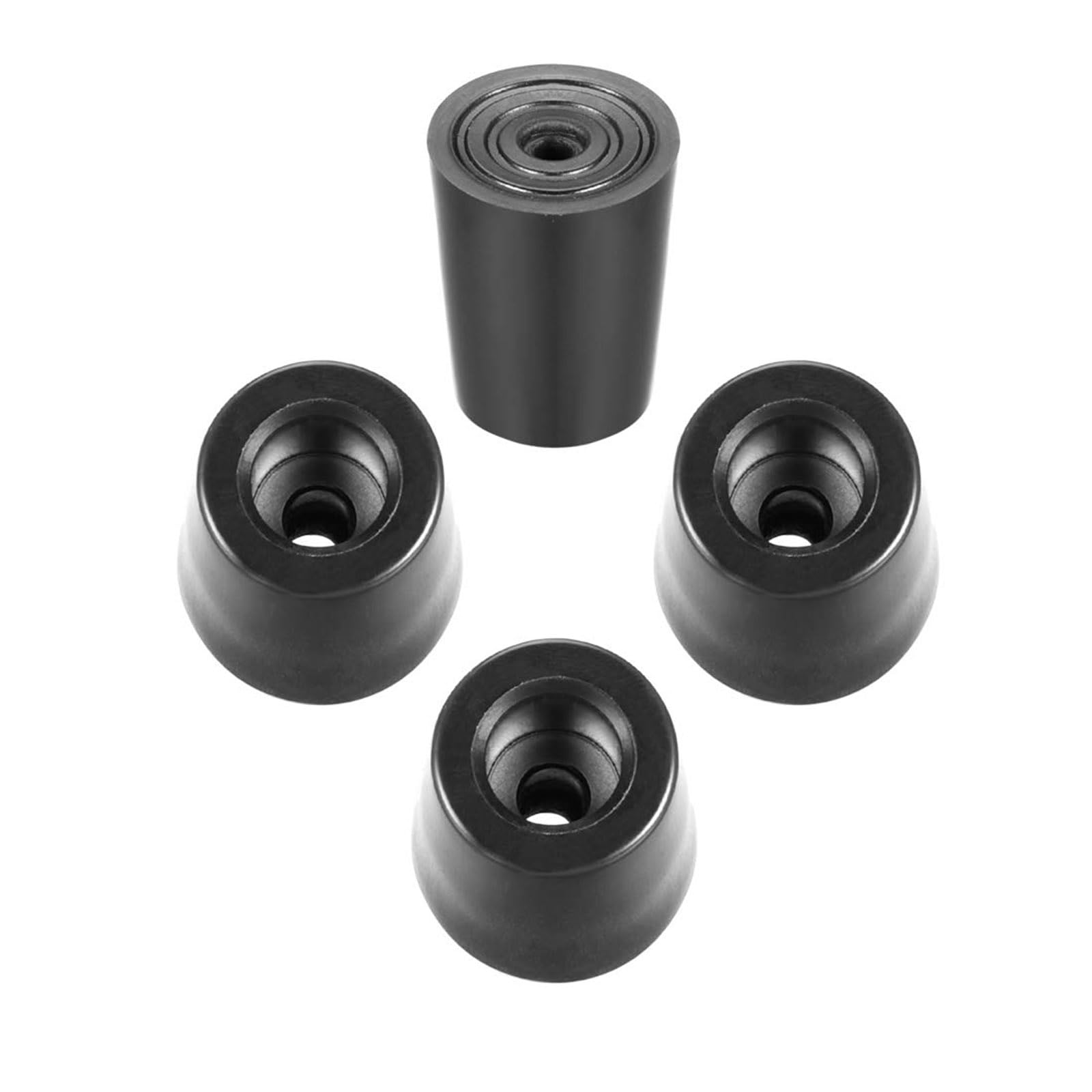 Recogwood 12Pcs Round Rubber Feet, D24mm x 19mm x H31mm Non Slip Furniture Feet Pads Rubber Bumpers Pad Protectors for Cabinet, Desk Tables, Couches, Chair