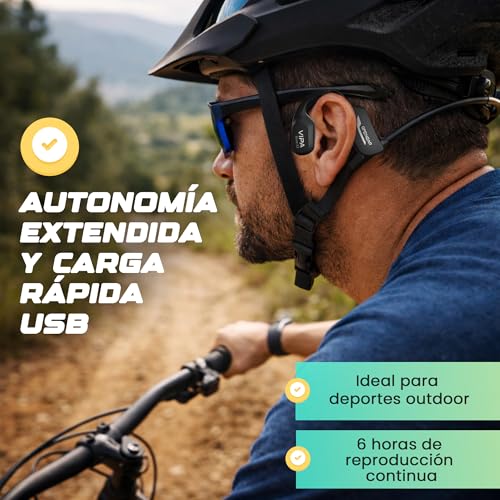 VIPA - Bluetooth 5.3 Swimming Headphones - Bone Conduction Headphones with IP68 Waterproof - Open Helmets with 32G MP3 for Swimming/Running/Cycling with ENC Microphone and 6H Autonomy.