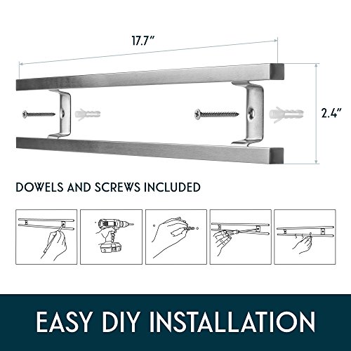 18 inch Magnetic Knife Holder From Any Kitchen Stuff - Stainless Steel Magnet Tool Bar With 6 Removable Hooks, Wall Mount Home Organizer Rack Strip for Metal Utensil Set - Includes Screws and Hardware - Thumbnail 4