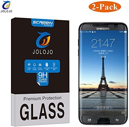 JOLOJO Screen Protector for Galaxy S7 Edge [2 Pck] 3D Curved Edge Ultra Clear 9H Hardness [Case Friendly] Tempered Glass Screen Protector for Galaxy S7 Edge - Translucent