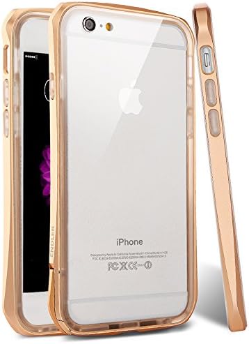 ENDLER TPU Dual Layer Aluminum Metal Bumper Case for iPhone 6/6s Plus [No Signal Weakened] [Military Grade]Armor Shield Heavy Duty BUMPER Case for Apple iPhone 6/6s Plus 5.5 inch(Gold)