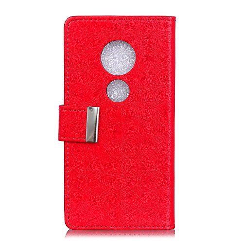 Scheam Motorola Moto E5 Play Wallet Leather Case with Protective Durable Phone Case Shell Folio flip Cell Phone Cover Bag with Card Slots,Cash Pocket,Red