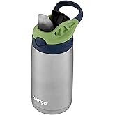 Contigo Kids Stainless Steel Water Bottle with Redesigned AUTOSPOUT Straw, 13 oz, Blueberry & Green Apple, Easy Clean, BPA Free
