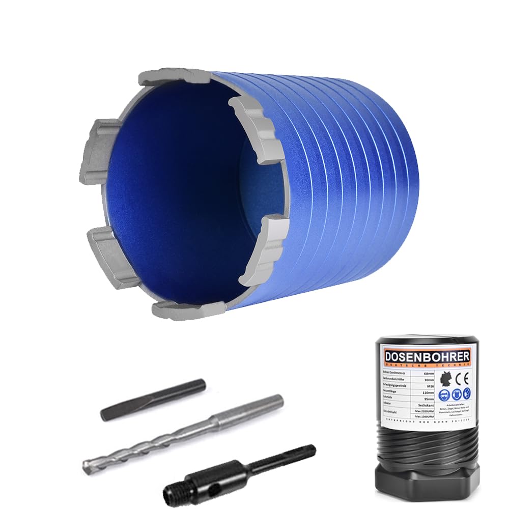 M16 Turbo Diamond Socket Countersink 82 mm Including SDS-Plus | 95 mm Usable Length | 6 Diamond Segments | Diamond Core Drill Bit with Centre Drill for Concrete, Masonry, Brick, Poroton, Plaster — image 1