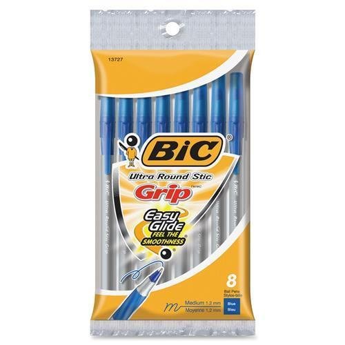 GSMGP81BE BIC Round Stic Ballpoint Pen - Medium Pen Point Type - Blue Ink - 8 / Pack