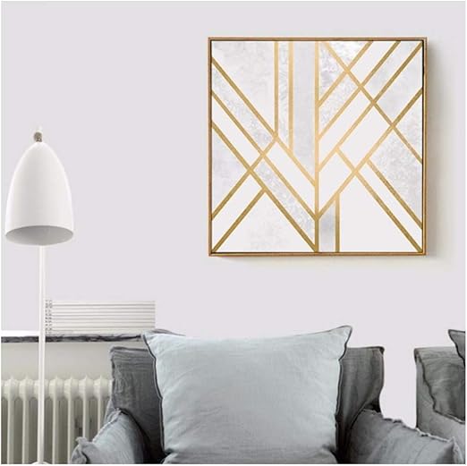 Cuadros Arte De La Pared Gris Oro Rojo Geometrico Hipster Poster