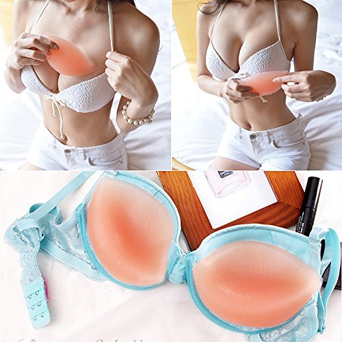 Womens Silicone Bra Inserts and Breast Chest Pads Enhancers Push-up Molding(Skin)
