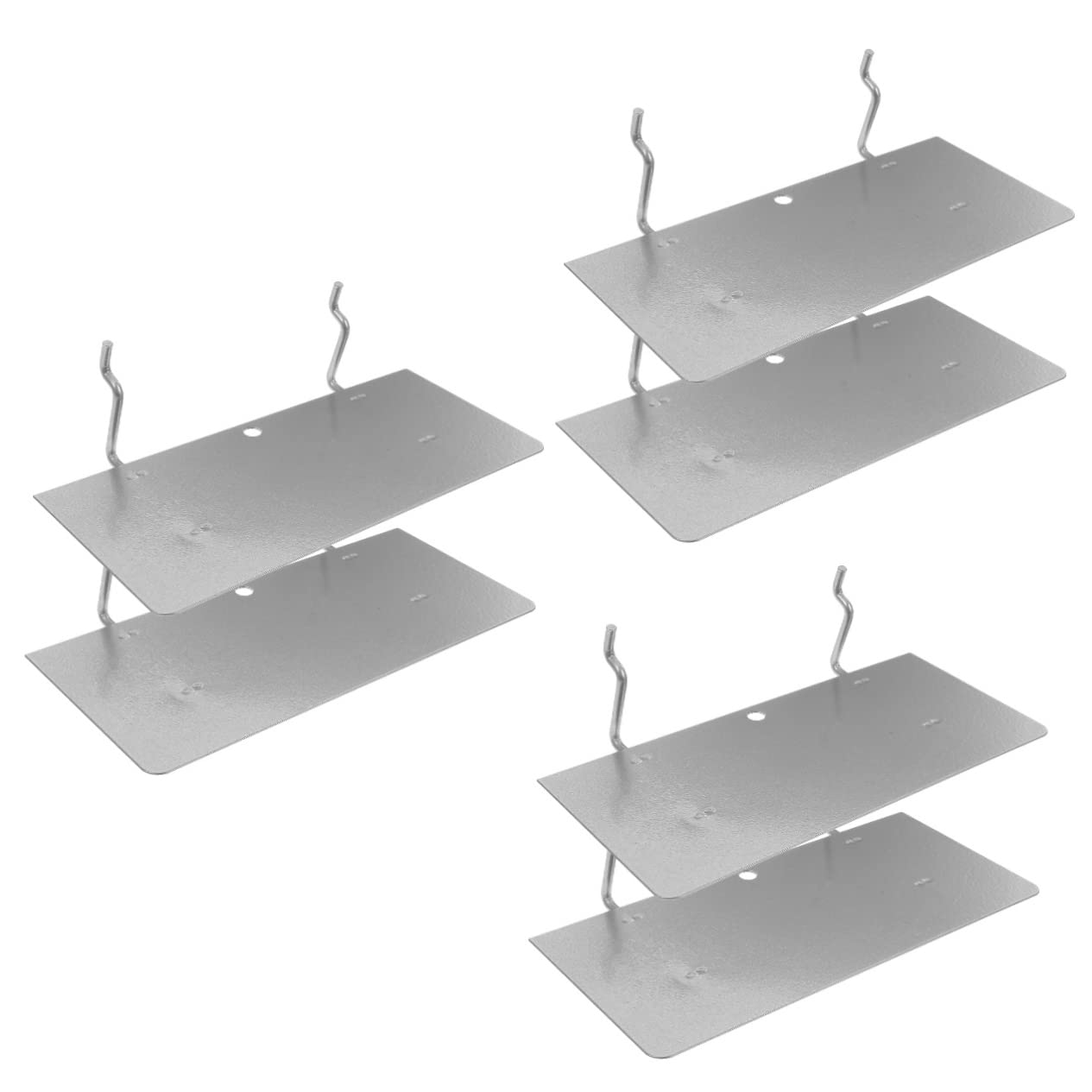 DOITOOL 6 Pcs Nail Board Shelf Metal Pegboard Metal Shelving Heavy Duty Shelf Peg Board Display Pegboard Hooks Shelves Brackets Accessories