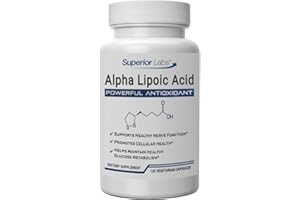 Superior Labs Alpha Lipoic Acid 600 mg Capsules, Pure Non-GMO ALA, High Absorption, Nerve Support, Healthy Circulation and Nerve Response, Healthy Aging Antioxidant, 120 Veg Caps, 4-Month Supply