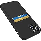 Karrint Designed for iPhone 15 Plus Case with Card Holder for Women Men Soft Silicone Cover [Microfiber Lining] Full Camera Protection Shockproof Slim for iPhone 15 Plus Case Wallet Black