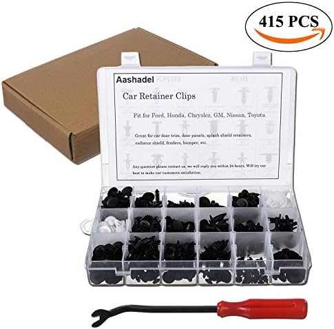 Car Retainer Clips with Fastener Remover - 415 pcs Car Retainers Door Bumper Trim Clip Rivets Push Pin Fasteners Kit for Ford Honda Chrysler GM Nissan (415pcs with Fastener Remover)