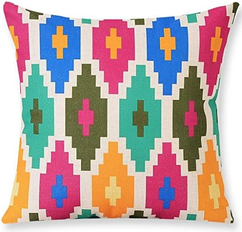 Pillowcase Cotton Linen Throw Pillow Case Cushion Cover Home Sofa Decorative 18 x 18 Inches (Set of 2),#6,4545cm