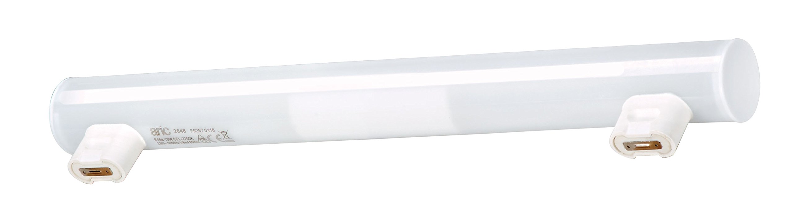 Aric 2647 LAT. Plastic, S14S Fluorescent Fittings, 8 Watt, White