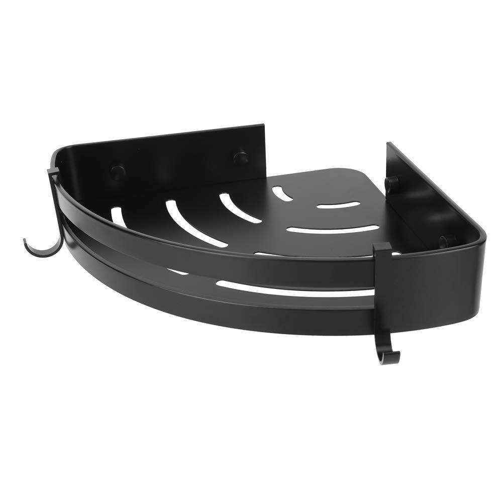 TOPINCN Bathroom Corner Shelf for Shower Wall Mounted Shower Caddy Storage Organizer for Kitchen Toilet(Black)