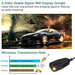 Dongle per display wireless, adattatore per display HDMI wireless, 1080P HD 2.4GHz WiFi ricevitore senza fili, supporto… - immagine 8