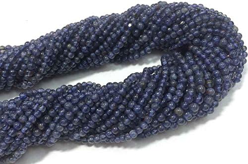 AAA Quality Iolite Smooth Round Loose Gemstone Beads 13"INCH Strand Wholesale LOT Beads Jewelry Necklace Faceted Beads