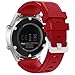 FanTEK Band for Galaxy Watch 3 45mm/Galaxy Watch 46mm/Gear S3 Watch, 22mm Silicone Sport Quick Release Replacement Strap for Moto 360 2nd Gen 46mm/ Pebble Time Steel Smart Watch, Red