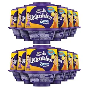 Cadbury Dairy Milk Lickables Chocolate with Oreo Chunks, 20 G, Pack of 12 (12 X 20 G), Liquid
