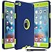 iPad Mini 4 Case - E LV Armor Defender Hybrid Protection from Drops and impacts with 1 Stylus and 1 Microfiber for iPad Mini 4 - [Dark Blue/Green]