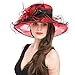 SAFERIN Women's Organza Church Kentucky Derby Fascinator Bridal Tea Party Wedding Hat