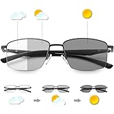 YIMI Photochromic Progressive Multifocus Computer Reading Glasses Spring Hinge Transition UV Sunglasses Anti Glare Sun Reader