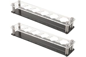 VILLCASE 2 Pack Acrylic Shot Glass Holder Tray (Holds 12 Glasses Total) - 1.5" Hole Black Tequila & Whiskey Flight Server Dis