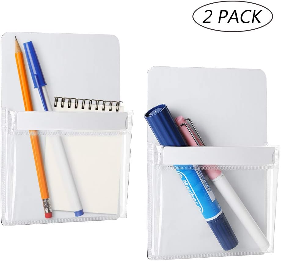 Magnetic Storage Pocket for Refrigerator, Office Cabinet, Magnetic Board, Lockers and All Other Magnetic Surfaces, 2 packs