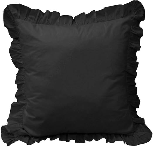 Amazon Com White Ruffle Pillow Shams Set Of 2 Luxury 100
