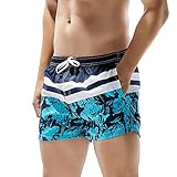 Cocobla Men Beach Swimming Shorts Sexy Floral Low