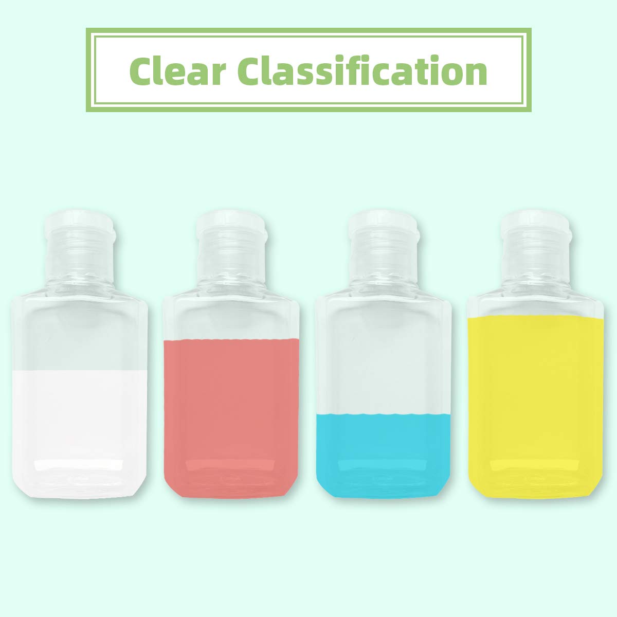 DARUNAXY 6 Pack Travel Plastic Clear Bottles with Silicone Sleeve Transparent Special Multi-function Empty Squeeze Containers Flip Cap TSA Approved, Random Color (60ml/2oz) : Beauty