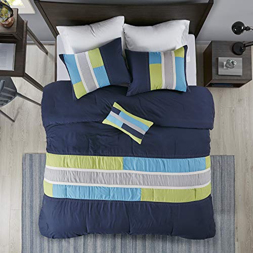 Mi Zone Cozy Comforter Set Geometric Stripes Vibrant Color Design All