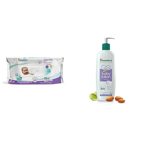 Himalaya Gentle Baby Wipes (72 Sheets) & Himalaya Herbals Baby Lotion (400ml)