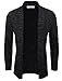 TAM WARE Mens Classic Slim Fit Knit Open-Front Cardigan TWNR210G-1508-BLACK-US S/M(Tag Size M)