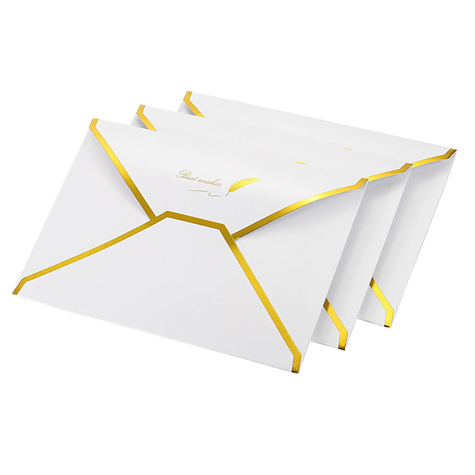 YOKIVE 20 Pack Gift Card Envelopes, V Flap Foil Border | Mini Luxury Mailing Envelope, Great for Invitations Weddings Birthdays(White) — image 1