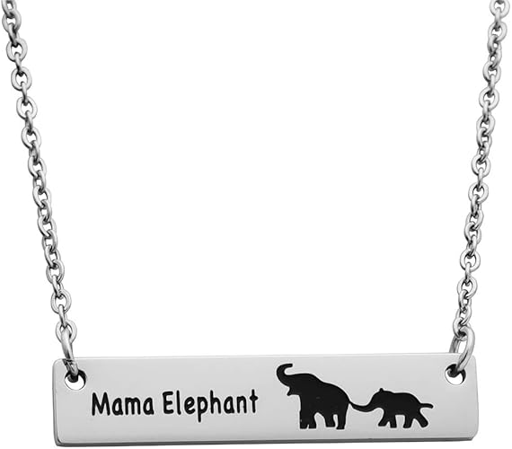 mommy and me elephant necklace