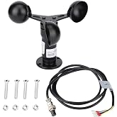 Anemometer Wind Cup 0-10V 3 Cups Wind Speed Sensor Air Flowing Cup | Aluminum Alloy Wind Gauge Monitoring Sensor for Power Plants Meteorological Stations