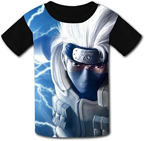 D4SD4H5RFE Pretty Ninja War_Kakashi  Polyester Short Sleeve Tee Shirt For Kids