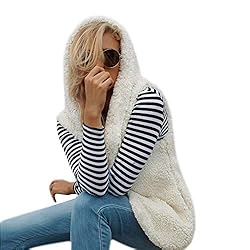 LISTHA Fluffy Hooded Vest Coat Women Sleeveless