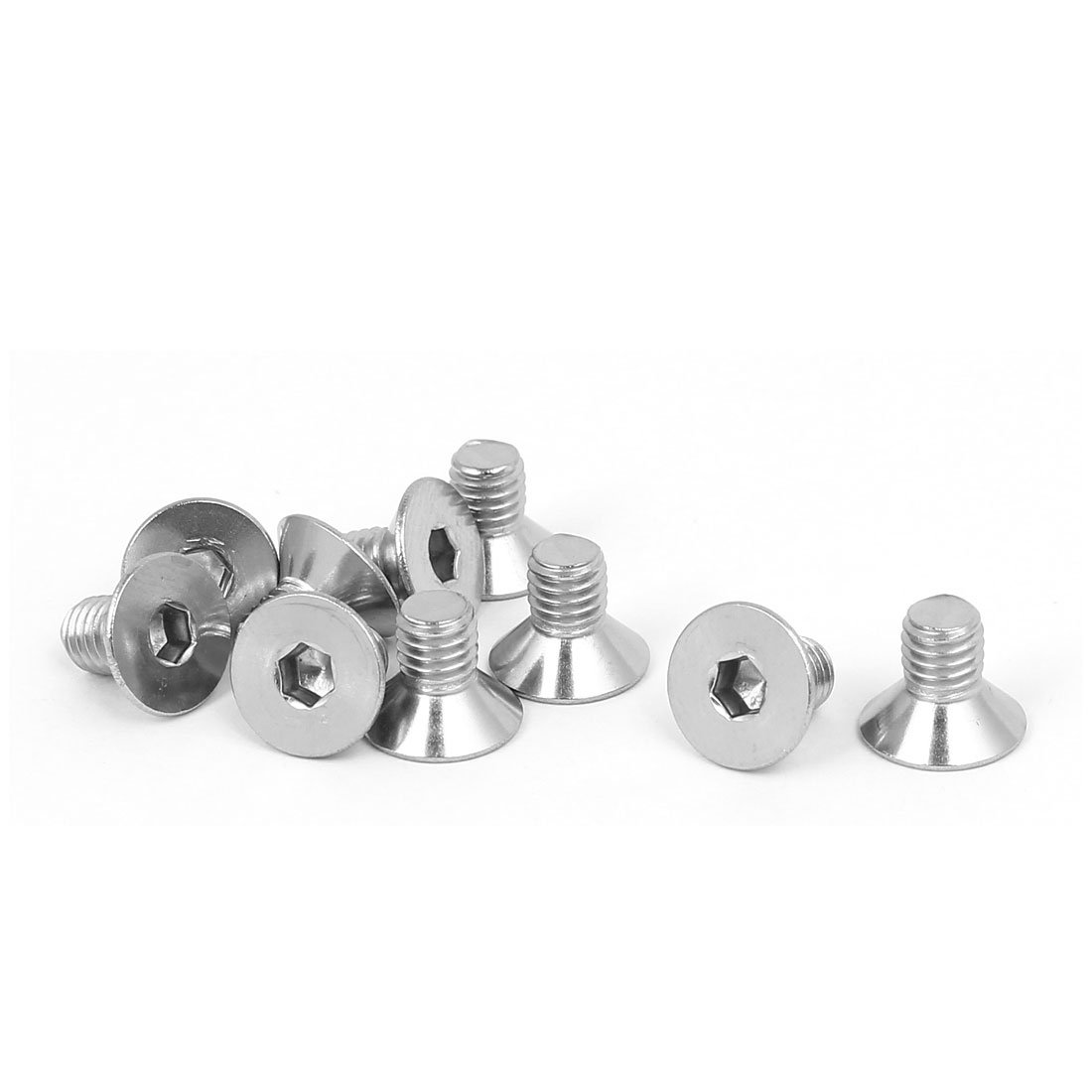 Sourcingmap M5x8mm 316 Stainless Steel Countersunk Flat Head Hex Socket Cap Screw 10pcs