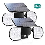 Bebrant Solar Lights Outdoor, 56 LED Motion Sensor Security Lights IP65 Waterproof Solar Flood Lights 360° Adjustable Double-Head Spotlights for Front Door Garden Yard Patio (2 Pack)