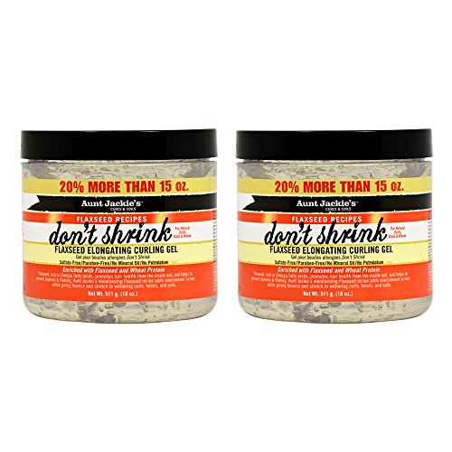 Aunt Jackie's Don't Shrink Flaxseed Elongating Curling Gel, 15 oz (Pack of 2)