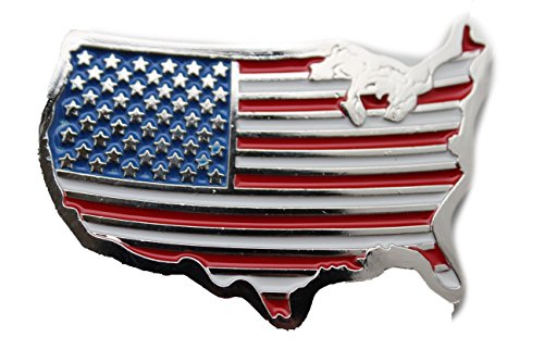 TFJ Men Fashion Belt Buckle Western Metal United States America Flag Continent