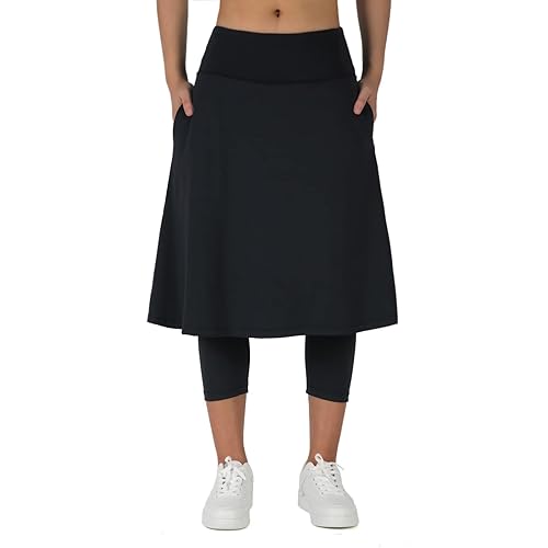 ANIVIVO Women Long Knee Length Skirt with Capris Leggings,Skirted - Main Image