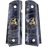 AJAX Custom 1911 Government Grips With Gold Colt Logo Coins (Black)