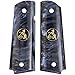 AJAX Custom 1911 Government Grips With Gold Colt Logo Coins (Black)