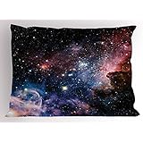 Lunarable Outer Space Pillow Sham, Stars Nebula Colorful Pattern in Space Galaxy Astronomic Picture Print, Decorative Standard Queen Size Printed Pillowcase, 30