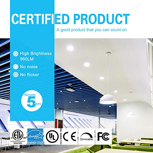 Ensenior 12 Pack 4 Inch Ultra-Thin LED Recessed Ceiling Light with Junction Box, 5000K Daylight, 9W 75W Eqv, Dimmable Can-Killer Downlight, 750LM High Brightness - ETL and Energy Star Certified