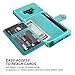 Note 9 Case, Sumsung Note 9 Wallet Flip Leather Kickstand Fit Magnetic Wireless Car Charger Mount Slim Durable Shockproof Protective Case Cover with Card Holder (Turquoise)