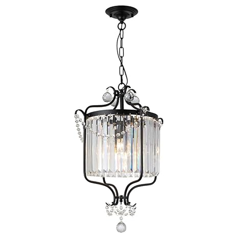 Topdeng Retro Crystal Beads Chandelier E12 3 Lights Sparkling