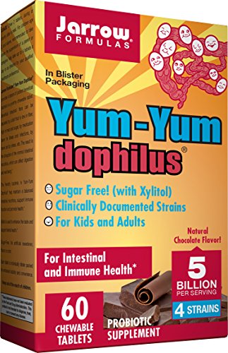 Jarrow Formulas Yum-yum Dophilus 5 Billion Cells Per Tablets, Chocolate, Chocolate, 60 Count Jarrow Formulas Yum-yum Dophilus 5 Billion Cells Per Tablets, Chocolate, Chocolate, 60 Count